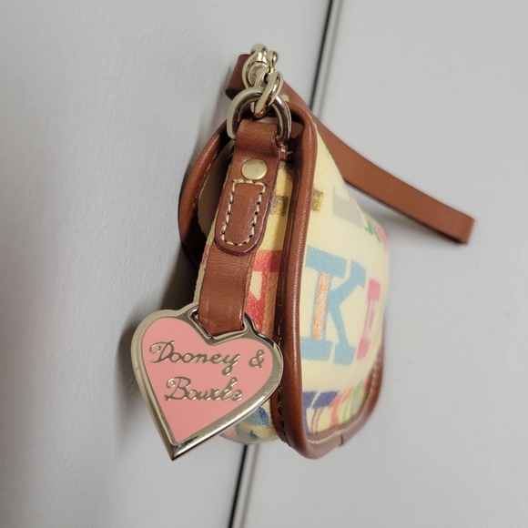 Dooney & Bourke Vintage Pouch Graffiti Canvas Leather Trim. - Picture 5 of 14